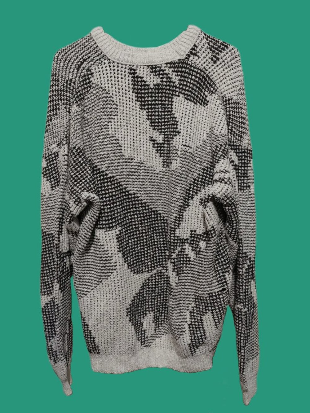 Crewneck Black & White Patterned Women's Sweater